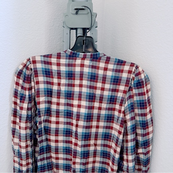 NWT DÔEN Harlow Plaid Blouson-Sleeve Blouse - Picture 8 of 11